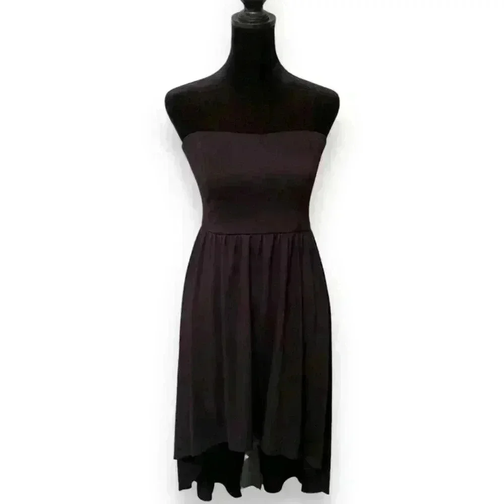 Women's Juniors' Xhilaration Black Strapless High-low Dress - Picture 2 of 11